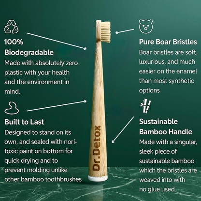 Dr.Detox Boar Bristle Bamboo Toothbrush