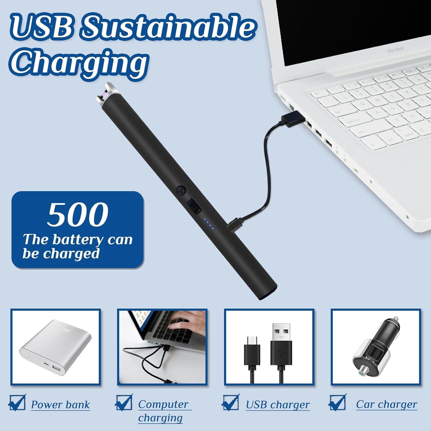 Flameless Electric Lighter - USB Rechargable (Pack of 2)