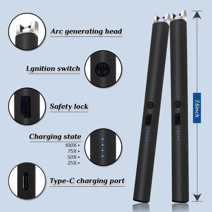 Flameless Electric Lighter - USB Rechargable (Pack of 2)