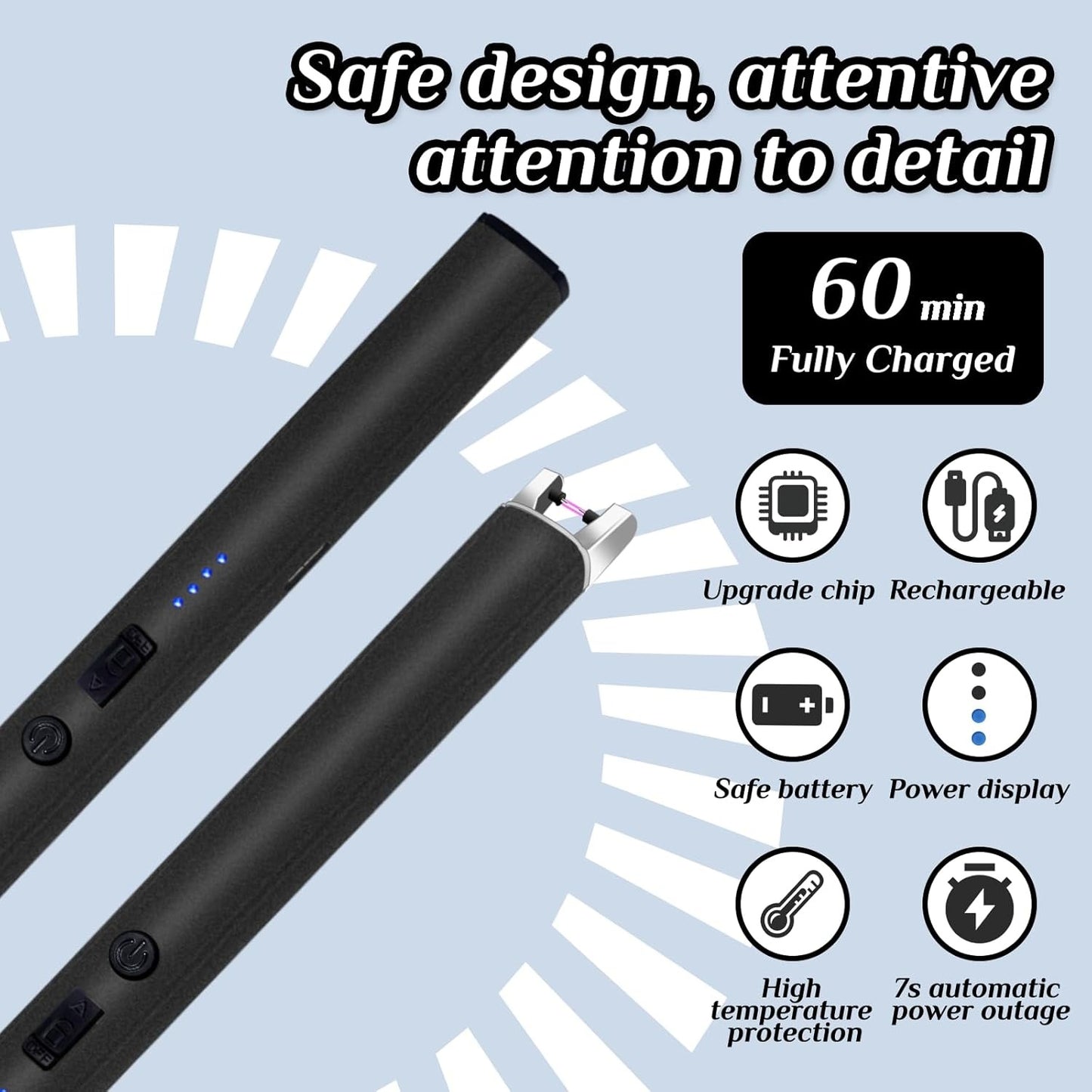 Flameless Electric Lighter - USB Rechargable (Pack of 2)